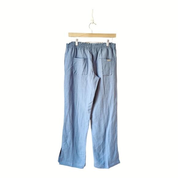 Salt Life Women's Linen Blend Elastic Waist Drawstring Pant Coastal Blue S NWT - Picture 6 of 12